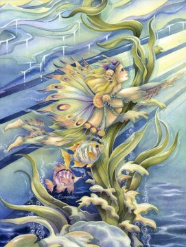 poissons suivent une fantaisie de rêve Peinture à l'huile